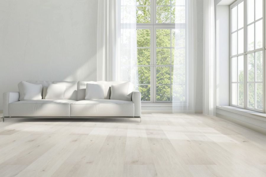 Komplett-Set AQUA PROTECT Laminat Eiche weiss wasserresistent 8 mm