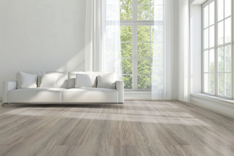 Komplett-Set FLOOR24 Laminat Landhausdiele 4V 731-4 Eiche dunkel grau braun 7 mm