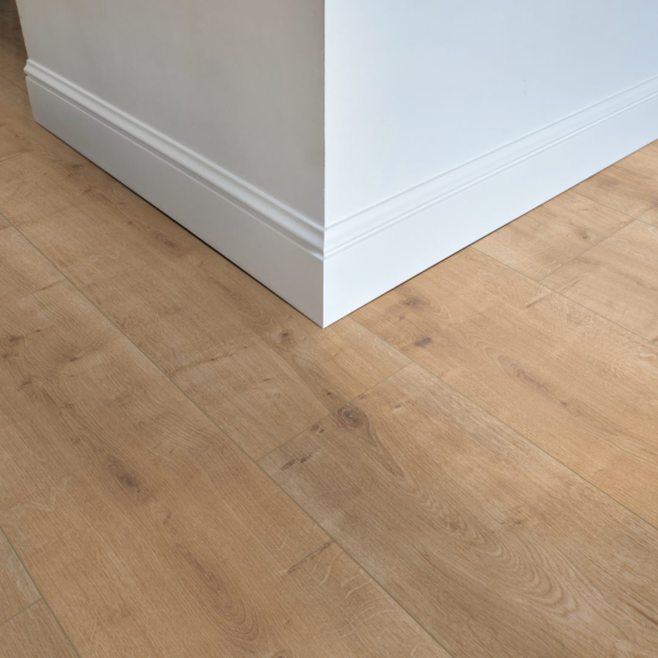 Komplett-Set FLOOR24 Laminat Landhausdiele 4V 832-4 Eiche beige dunkel 8 mm