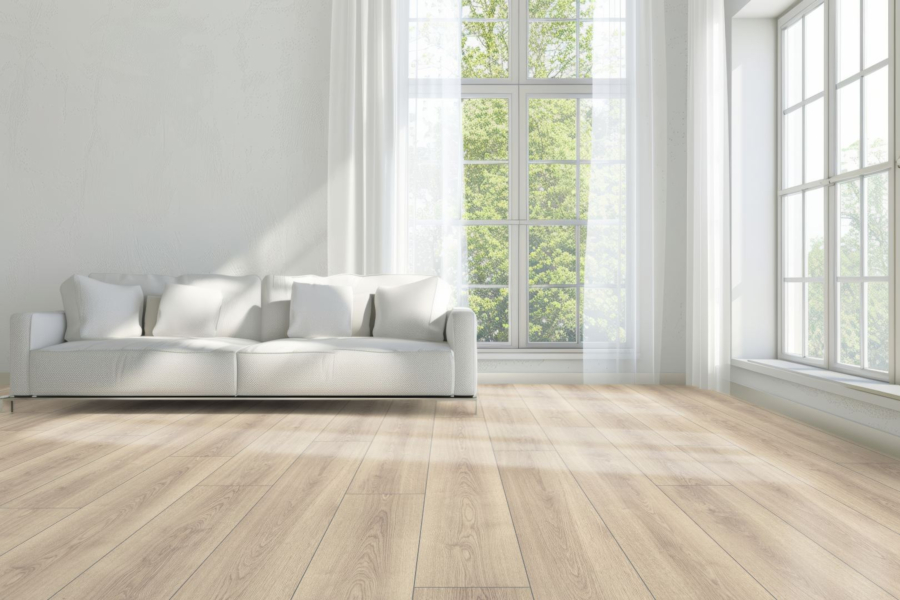 Komplett-Set FLOOR24 Laminat Landhausdiele 4V 832-4 Eiche hell grau 8 mm