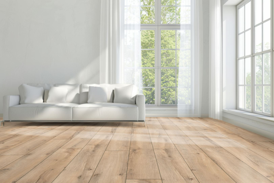 Komplett-Set FLOOR24 Laminat Landhausdiele 4V Eiche rustikal beige 8 mm