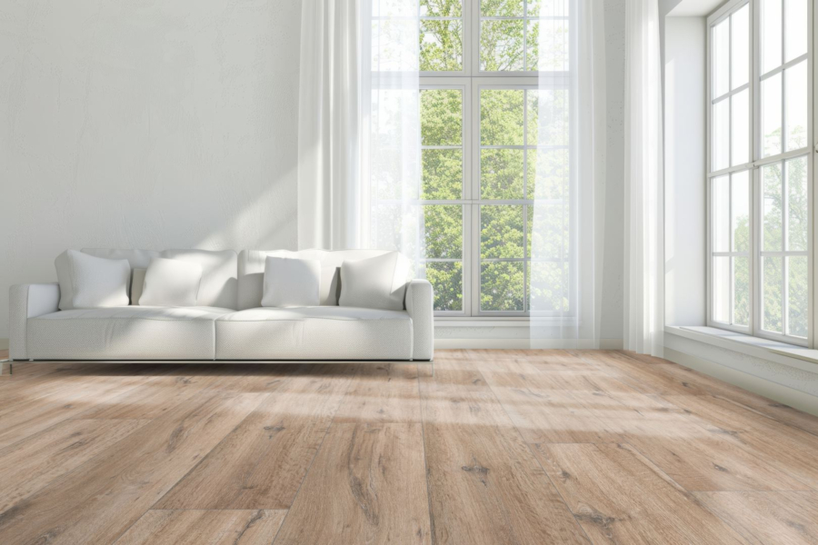 Komplett-Set FLOOR24 Laminat Landhausdiele 4V 832-4 XL Eiche grau braun 8 mm