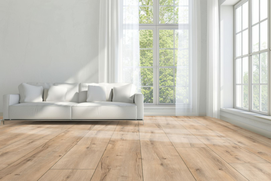 Komplett-Set FLOOR24 Laminat Landhausdiele 4V 832-4 XL Eiche rustikal beige 8 mm