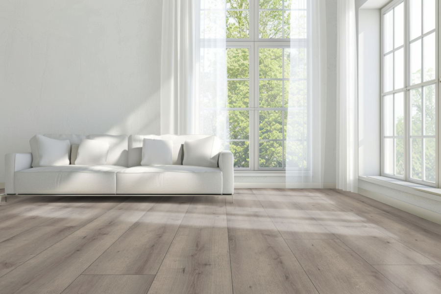 Komplett-Set FLOOR24 Laminat Landhausdiele 4V 832-4 XL Eiche grau 8 mm