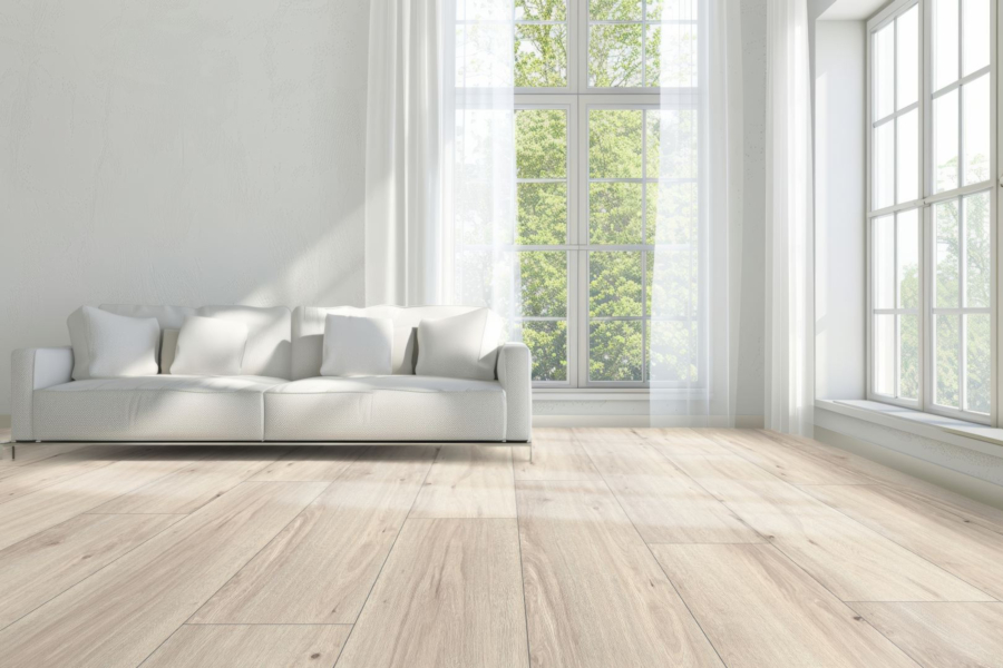 Komplett-Set FLOOR24 Laminat Landhausdiele 4V 832-4 XL Eiche hell grau 8 mm