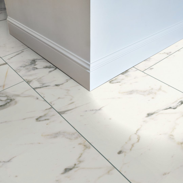 Ceramin Tiles 4/12 Carrara Vained White PVC-frei 3 mm