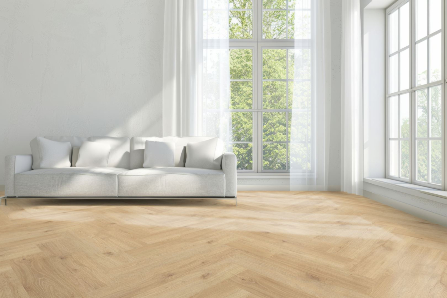 Komplett-Set FLOOR24 Laminat Eiche Fischgrät Blois 643x131x8 mm