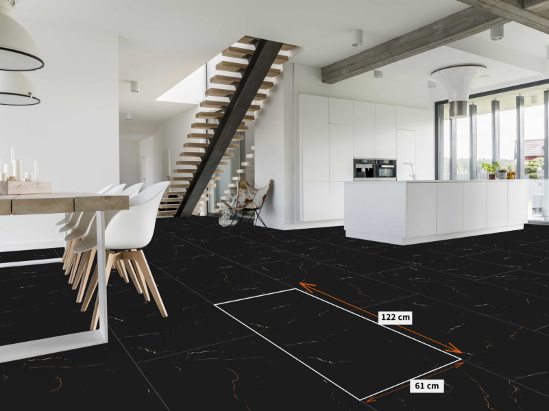 Komplett-Set Klick-Vinyl Fliese Dark Marble 8,5mm