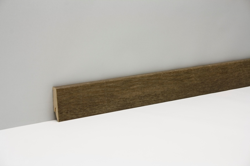 CLIP Leiste Eiche sägerau dunkel foliert 2400x58x19