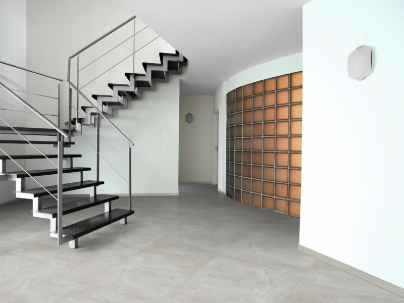 Komplett-Set Klick-Vinyl Concrete white Fliese 5,5/0,5mm