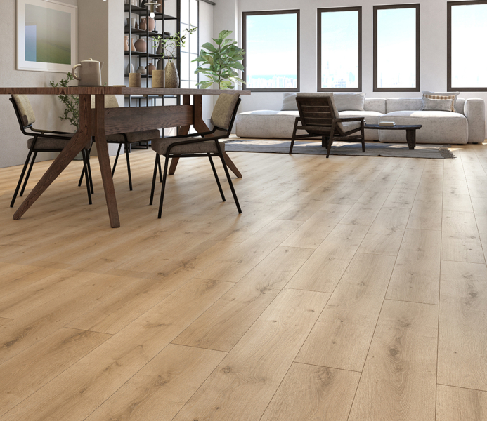 Komplett-Set FLOOR24 Laminat Landhausdiele Oak Sand 7 mm