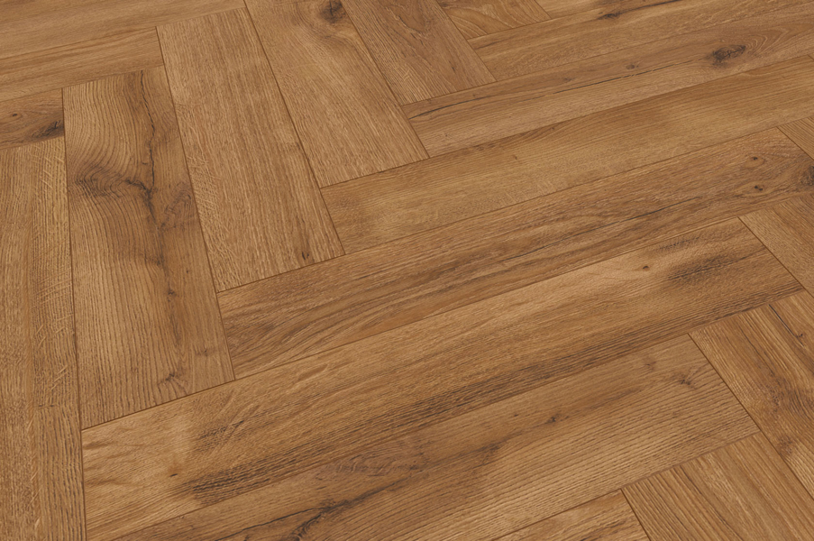 MUSTER FLOOR24 Laminat Eiche Fischgrät Chinon 643x131x8 mm