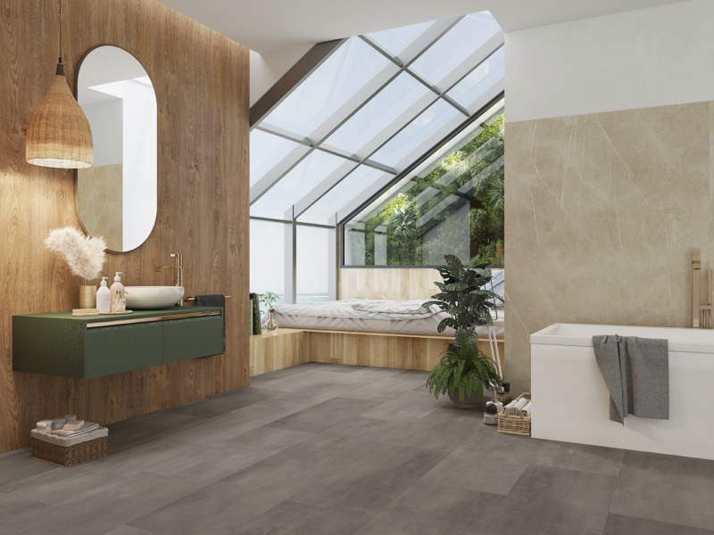 Komplett-Set Klebe-Vinyl Rock 40/80 Dryback Mineral Dark Grey 2,5 mm ökologisch