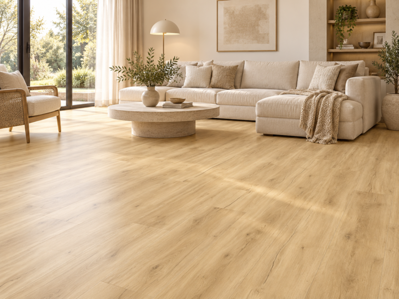 Komplett-Set Rigid-SPC Klick-Vinylboden Landhausdiele Sierra Hell 4,0/0,3 +1mm TS