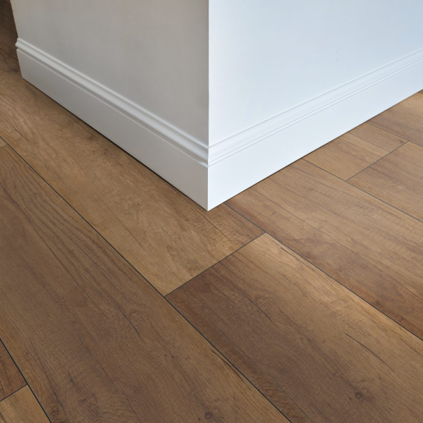 Komplett-Set FLOOR24 Laminat Landhausdiele 4V 832-4 Eiche braun 8 mm