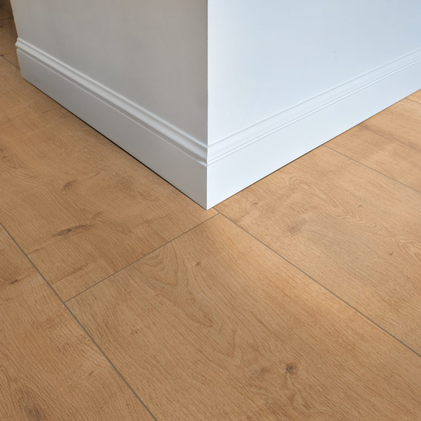 Komplett-Set FLOOR24 Laminat Landhausdiele 4V 832-4 XL Eiche beige dunkel 8 mm