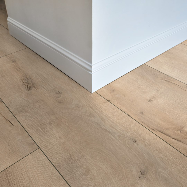 Komplett-Set FLOOR24 Laminat Landhausdiele 4V 832-4 XL Eiche rustikal beige 8 mm