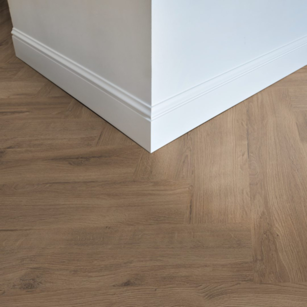 Komplett-Set FLOOR24 Laminat Eiche Fischgrät Vouvray 643x131x8 mm