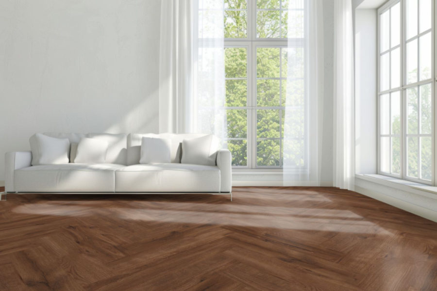 Komplett-Set FLOOR24 Laminat Eiche Fischgrät Saumur 643x131x8 mm