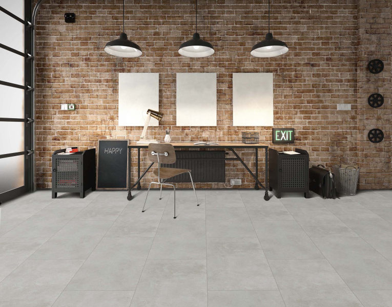 Komplett-Set Klick-Vinyl Fliese Light Concrete 6,5mm/0,55 wasserfest