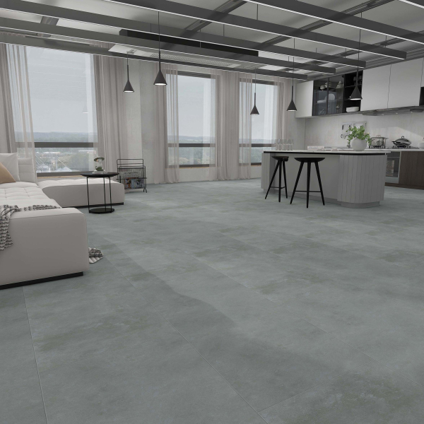 Komplett-Set Klick-Vinyl Fliese Grey Concrete 6,5mm/0,55 wasserfest