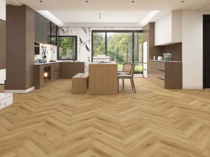 Komplett-Set Klick-Vinyl Fliese Herringbone Eiche Reykjavik 5,5mm/0,3