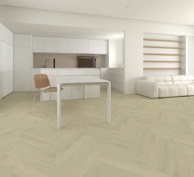 Komplett-Set Klick-Vinyl Fliese Herringbone Eiche Dalvik 5,5mm/0,3