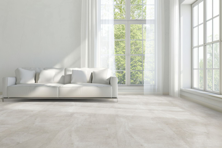 Klebe-Vinyl Concrete white Fliese 2,5/0,5mm