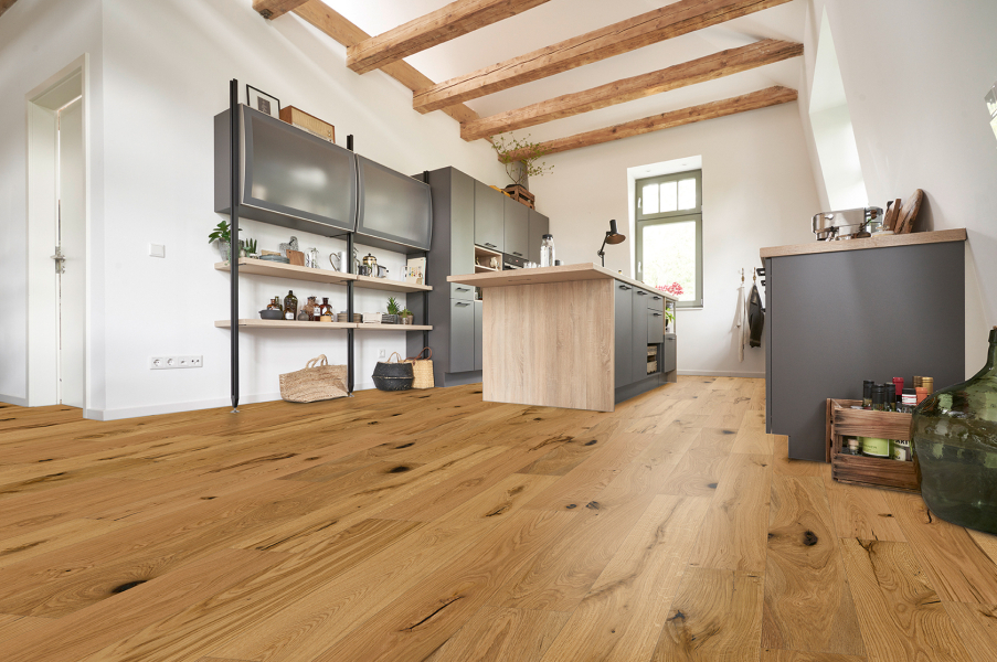 Komplett-Set Parkett Eiche Essence Steineiche L Landhausdiele